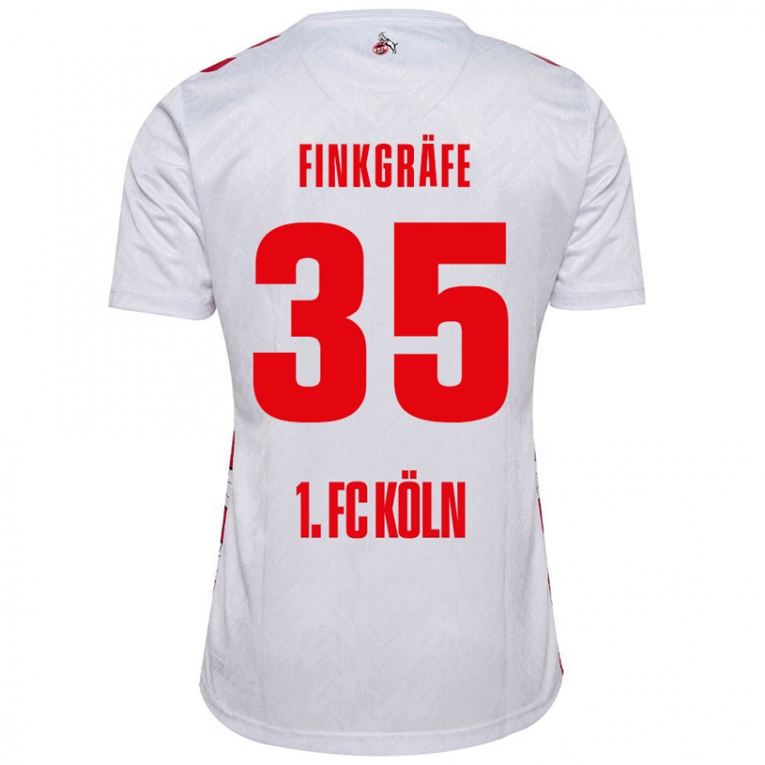 Niño Camiseta Max Finkgräfe #35 Blanco Rojo 1ª Equipación 2024/25 La Camisa Chile