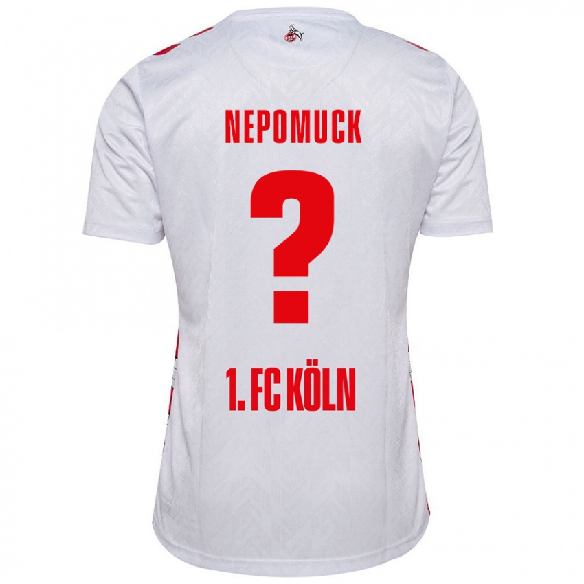 Niño Camiseta Simon Nepomuck #0 Blanco Rojo 1ª Equipación 2024/25 La Camisa Chile