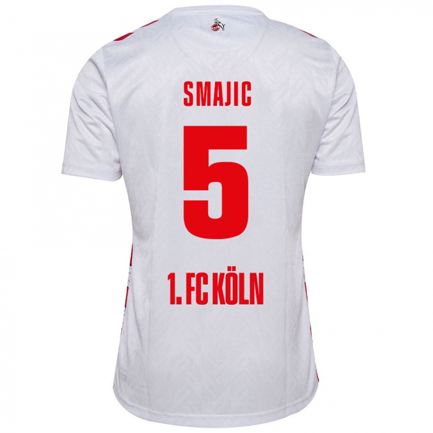 Niño Camiseta Rijad Smajic #5 Blanco Rojo 1ª Equipación 2024/25 La Camisa Chile