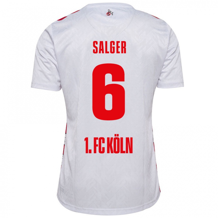 Niño Camiseta Stephan Salger #6 Blanco Rojo 1ª Equipación 2024/25 La Camisa Chile