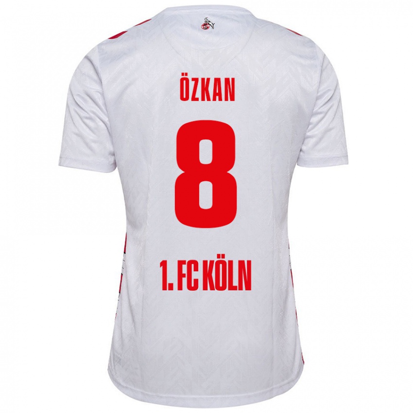 Niño Camiseta Mikail Özkan #8 Blanco Rojo 1ª Equipación 2024/25 La Camisa Chile