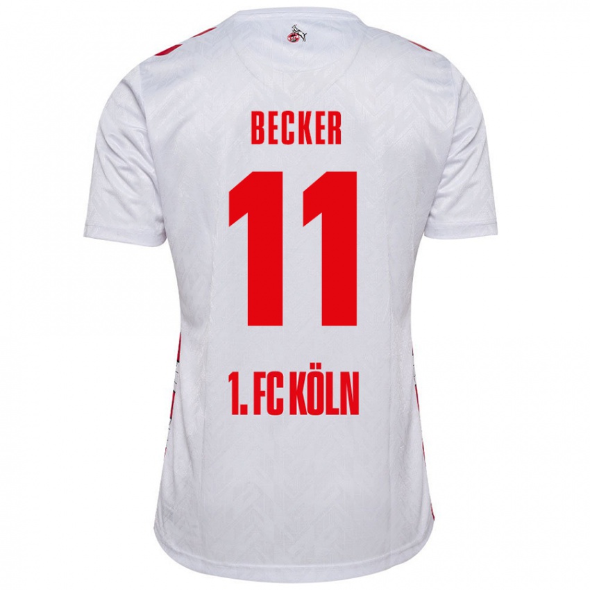 Niño Camiseta Marlon Becker #11 Blanco Rojo 1ª Equipación 2024/25 La Camisa Chile