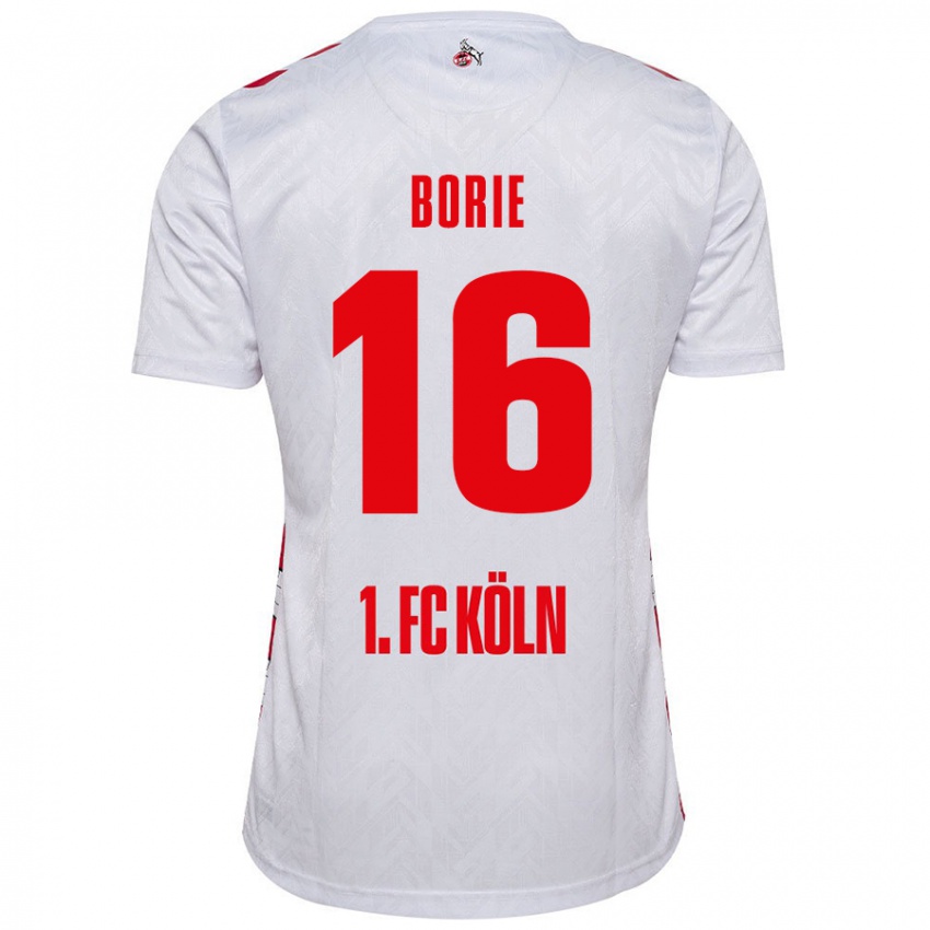 Niño Camiseta Etienne Borie #16 Blanco Rojo 1ª Equipación 2024/25 La Camisa Chile