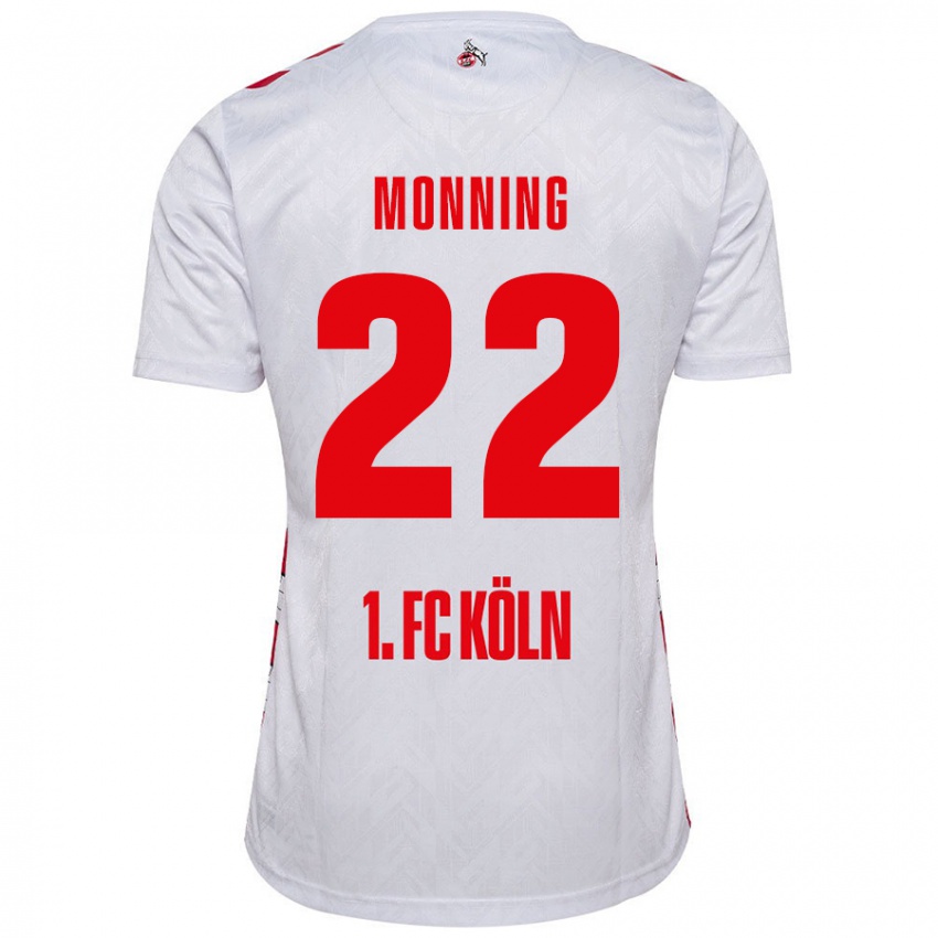 Niño Camiseta Marlon Monning #22 Blanco Rojo 1ª Equipación 2024/25 La Camisa Chile