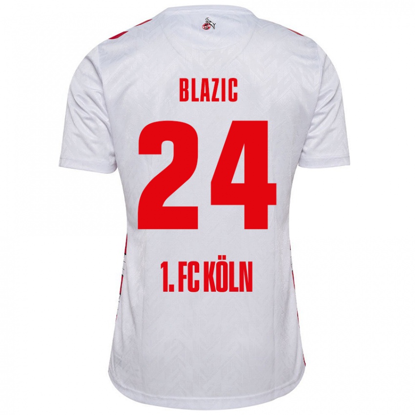 Niño Camiseta Alessandro Blazic #24 Blanco Rojo 1ª Equipación 2024/25 La Camisa Chile