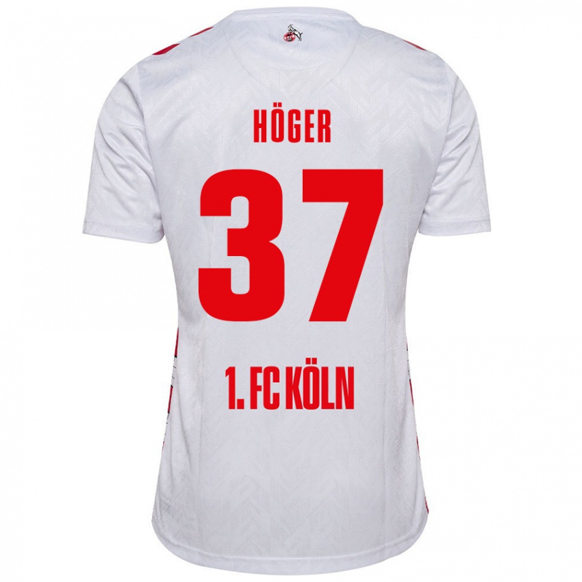 Niño Camiseta Marco Höger #37 Blanco Rojo 1ª Equipación 2024/25 La Camisa Chile