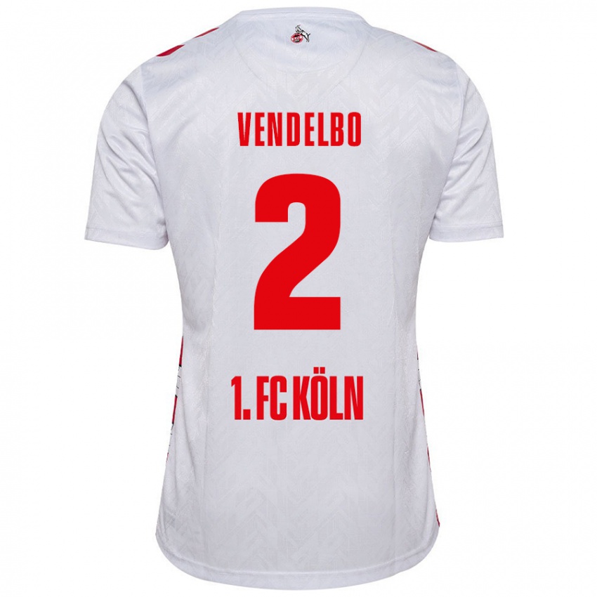 Niño Camiseta Sofie Vendelbo #2 Blanco Rojo 1ª Equipación 2024/25 La Camisa Chile