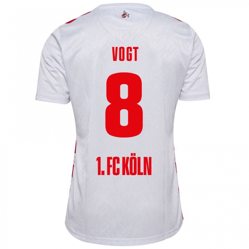 Niño Camiseta Laura Vogt #8 Blanco Rojo 1ª Equipación 2024/25 La Camisa Chile