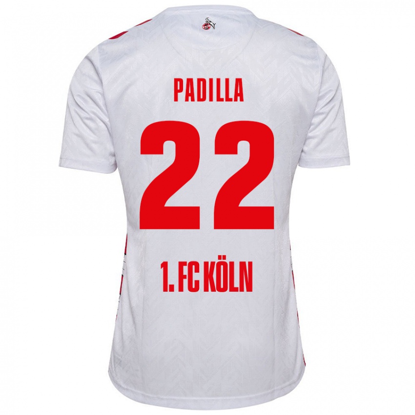 Niño Camiseta Natalia Padilla #22 Blanco Rojo 1ª Equipación 2024/25 La Camisa Chile