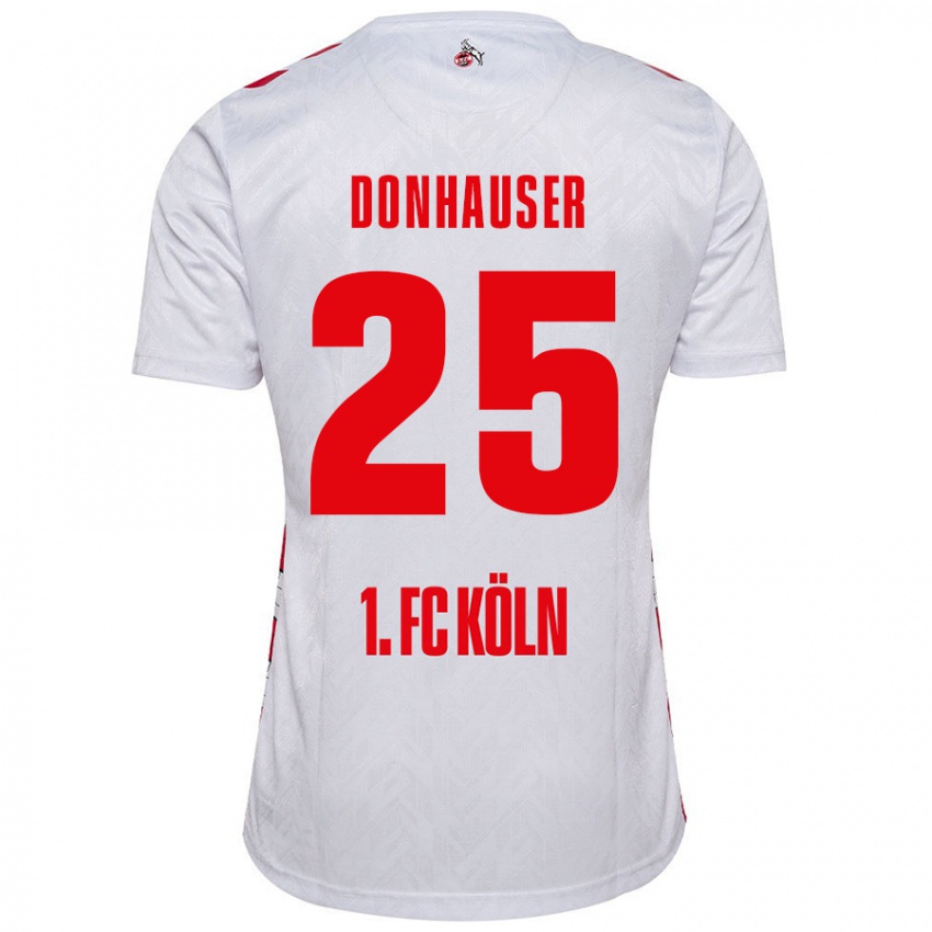 Niño Camiseta Laura Donhauser #25 Blanco Rojo 1ª Equipación 2024/25 La Camisa Chile