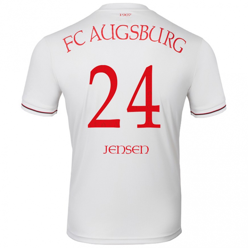 Niño Camiseta Fredrik Jensen #24 Blanco 1ª Equipación 2024/25 La Camisa Chile