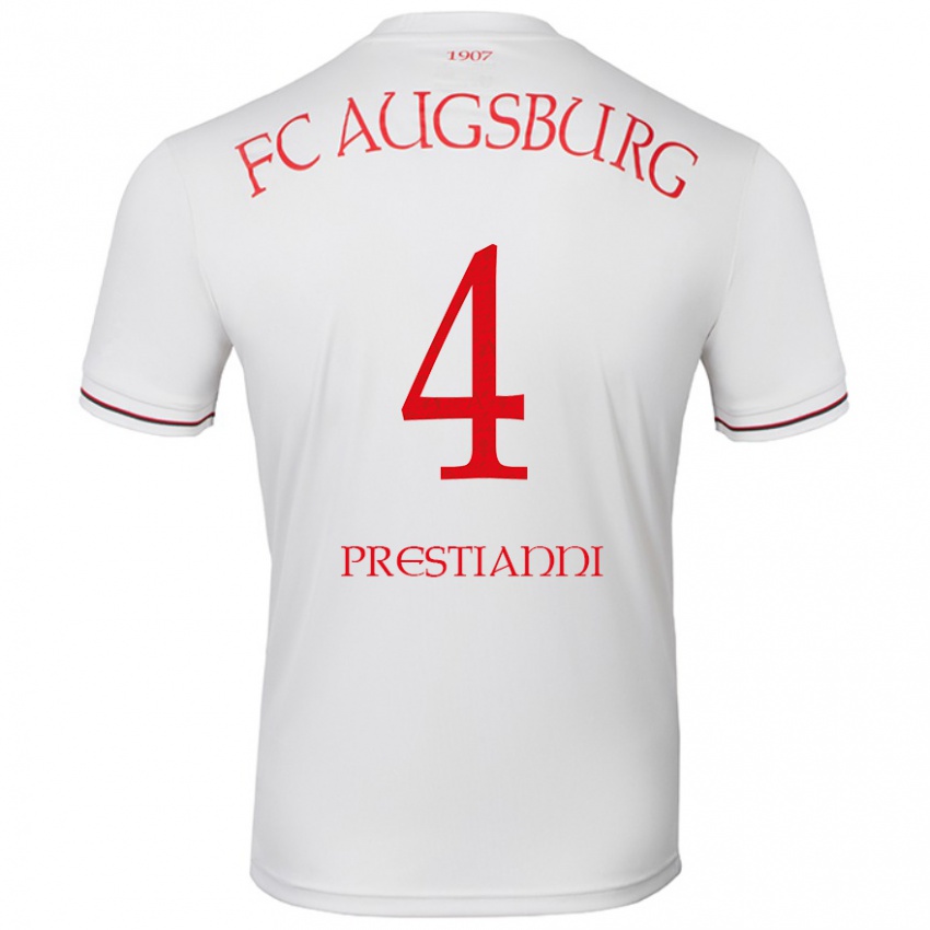 Niño Camiseta Luis Prestianni #4 Blanco 1ª Equipación 2024/25 La Camisa Chile