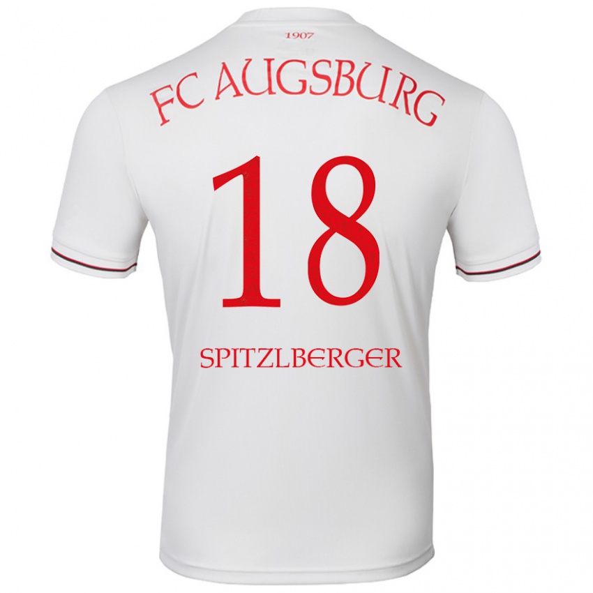 Niño Camiseta Jordan Spitzlberger #18 Blanco 1ª Equipación 2024/25 La Camisa Chile