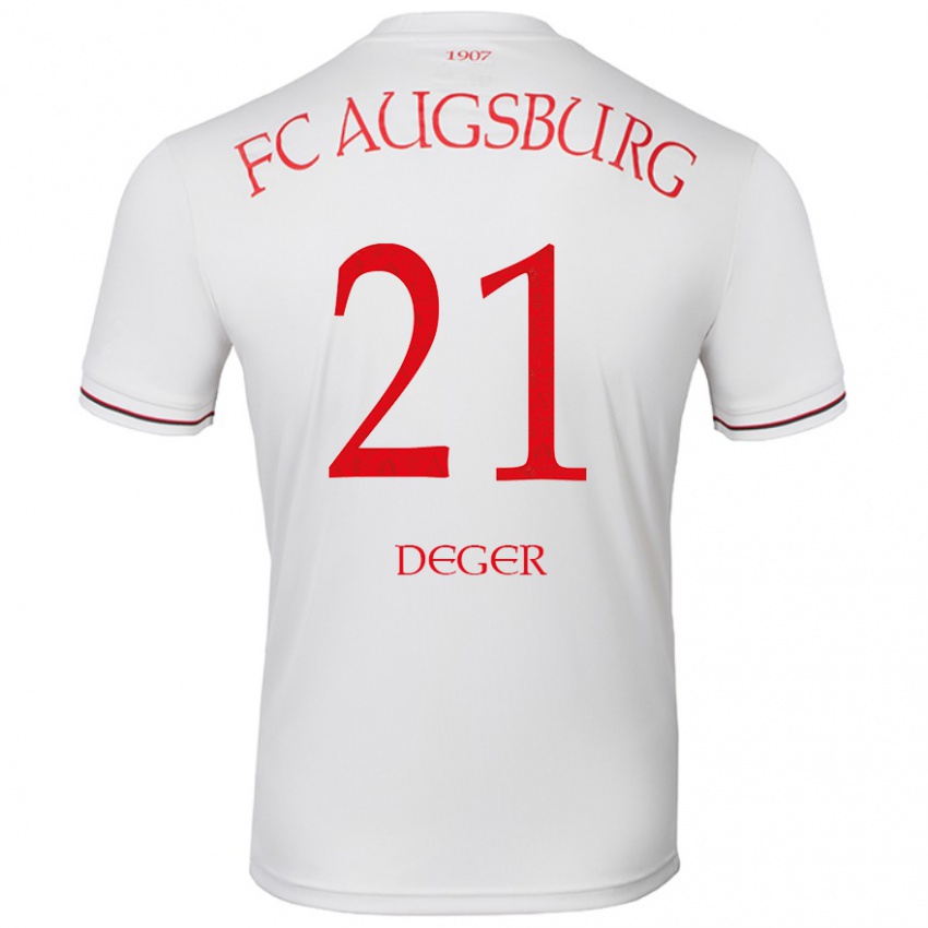 Niño Camiseta David Deger #21 Blanco 1ª Equipación 2024/25 La Camisa Chile