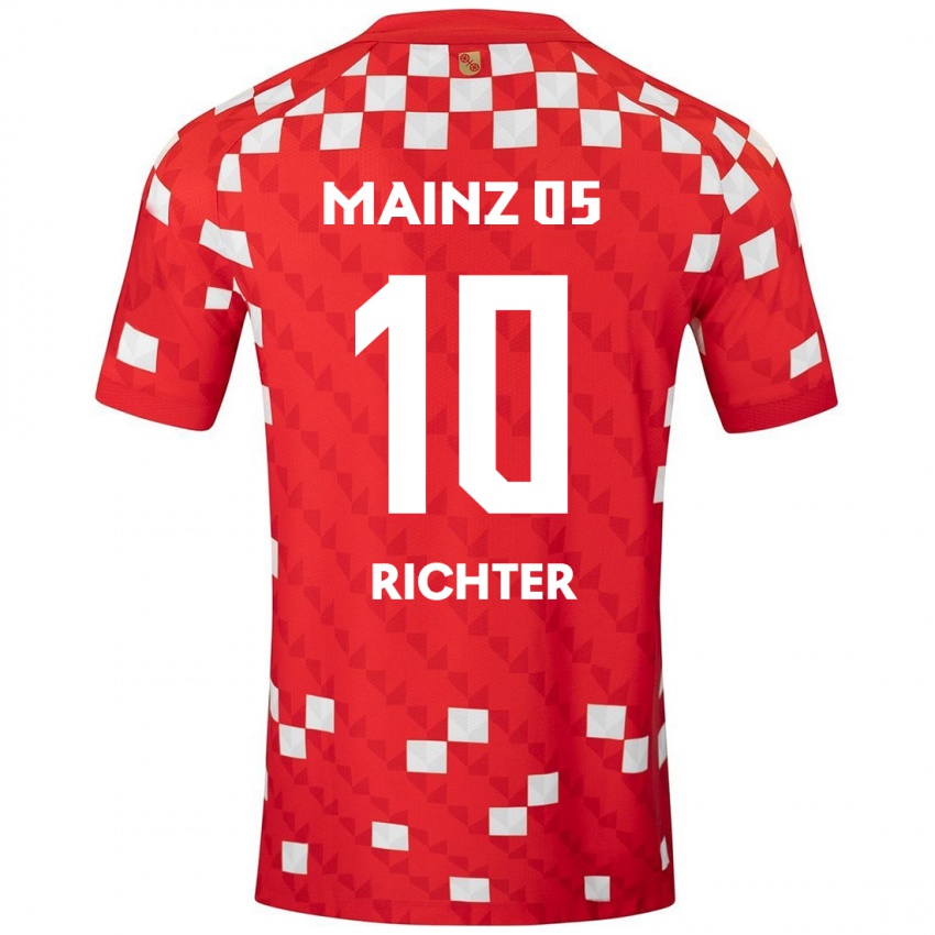 Niño Camiseta Marco Richter #10 Blanco Rojo 1ª Equipación 2024/25 La Camisa Chile