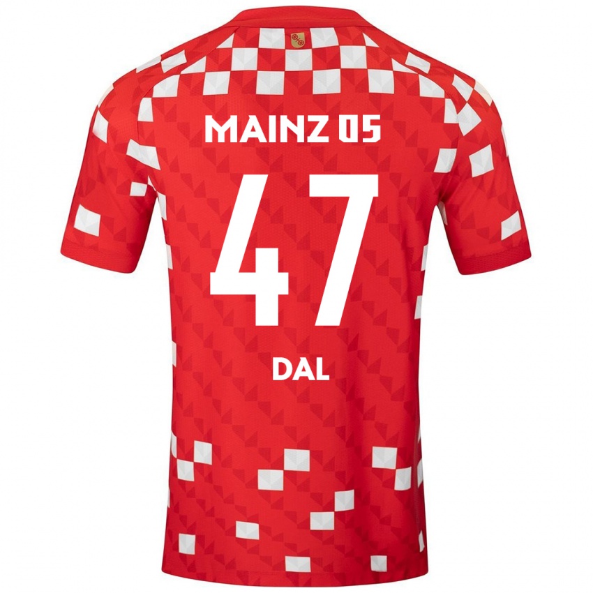 Niño Camiseta Maxim Dal #47 Blanco Rojo 1ª Equipación 2024/25 La Camisa Chile