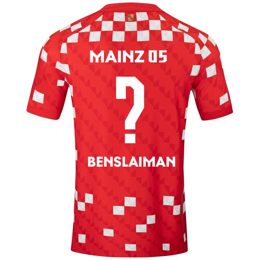 Niño Camiseta Mohamed Benslaiman #0 Blanco Rojo 1ª Equipación 2024/25 La Camisa Chile