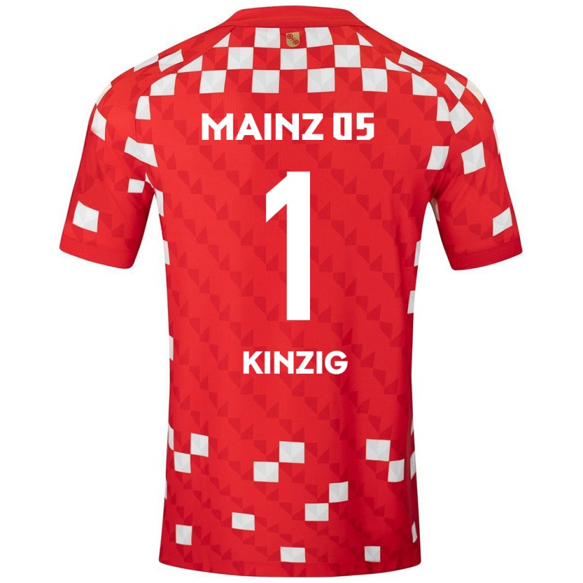 Niño Camiseta Maximilian Kinzig #1 Blanco Rojo 1ª Equipación 2024/25 La Camisa Chile