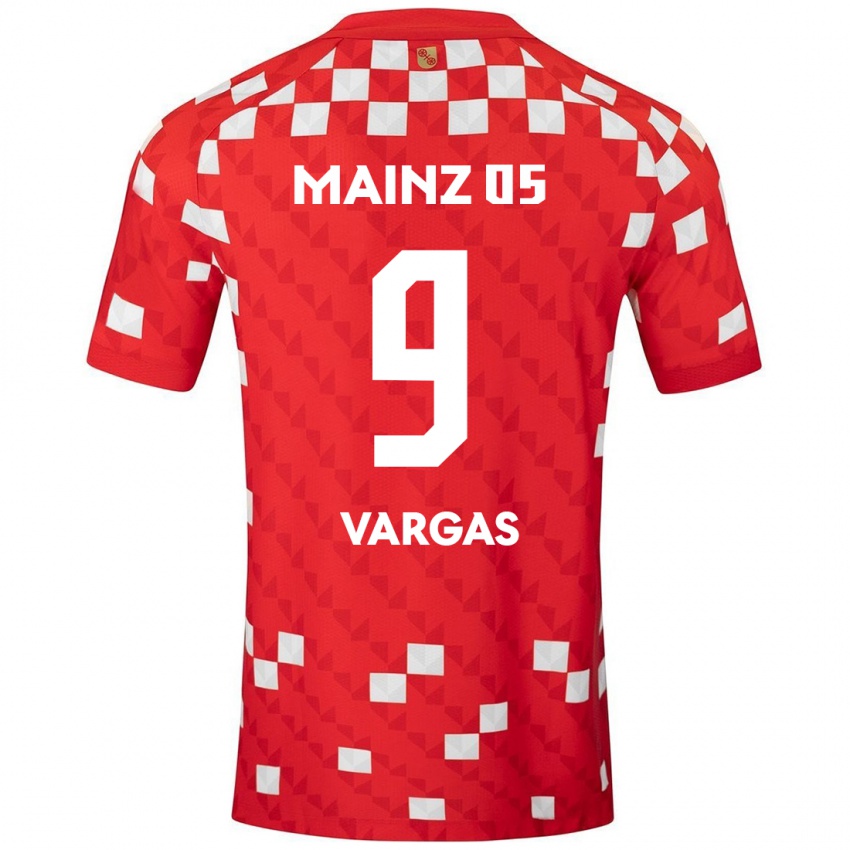 Niño Camiseta Nayrobi Vargas #9 Blanco Rojo 1ª Equipación 2024/25 La Camisa Chile