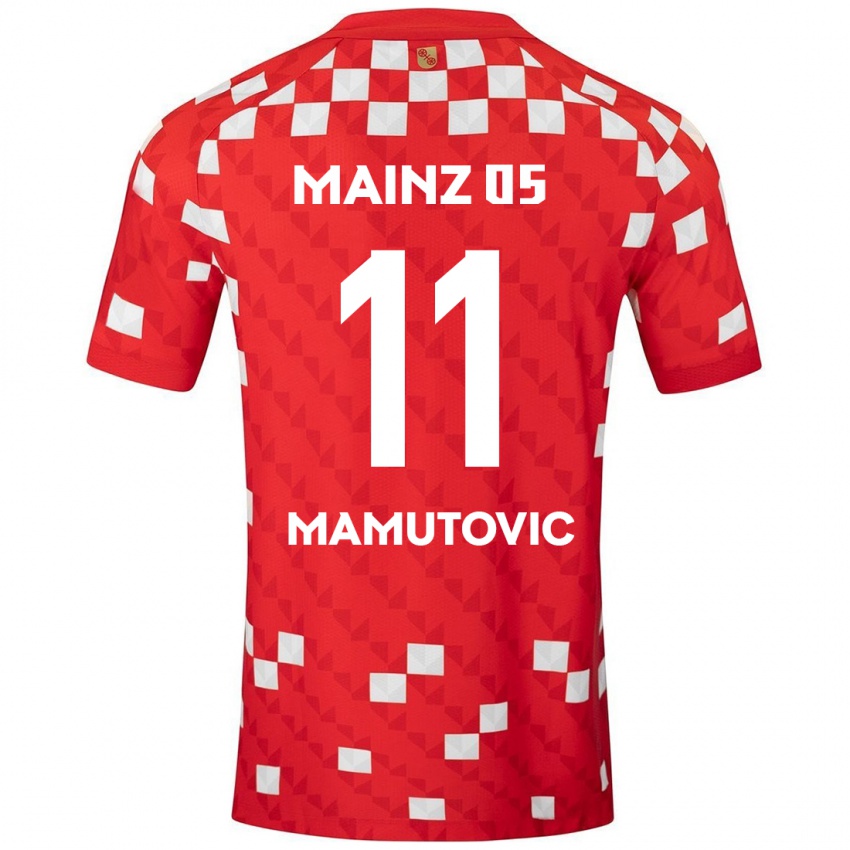 Niño Camiseta David Mamutovic #11 Blanco Rojo 1ª Equipación 2024/25 La Camisa Chile