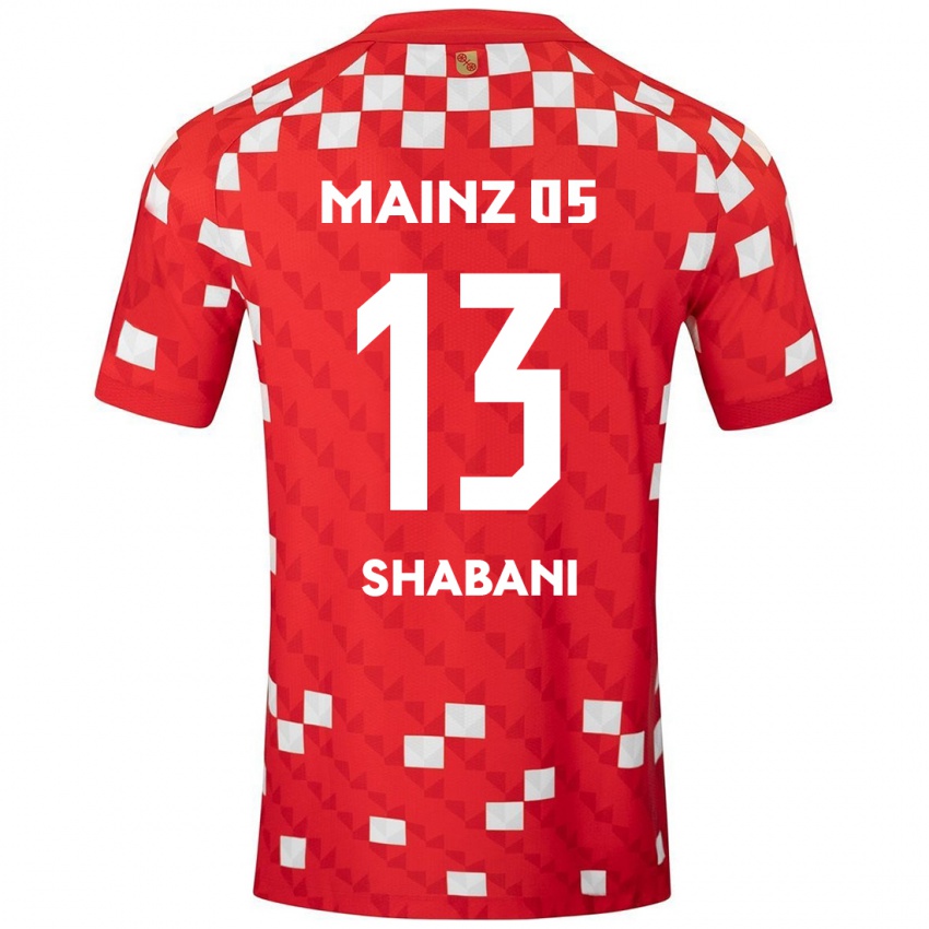 Niño Camiseta Eniss Shabani #13 Blanco Rojo 1ª Equipación 2024/25 La Camisa Chile