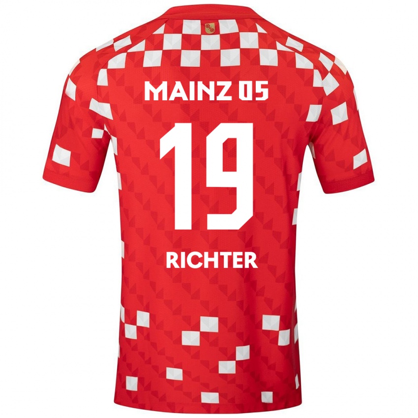 Niño Camiseta Marc Richter #19 Blanco Rojo 1ª Equipación 2024/25 La Camisa Chile