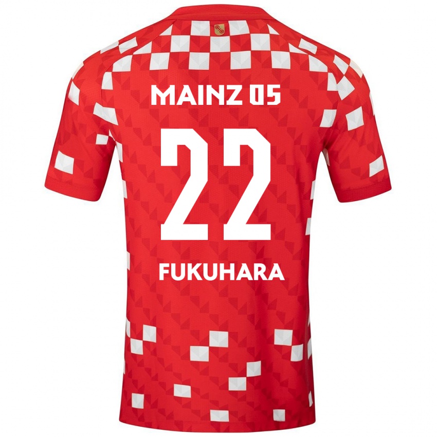 Niño Camiseta Yuuka Fukuhara #22 Blanco Rojo 1ª Equipación 2024/25 La Camisa Chile