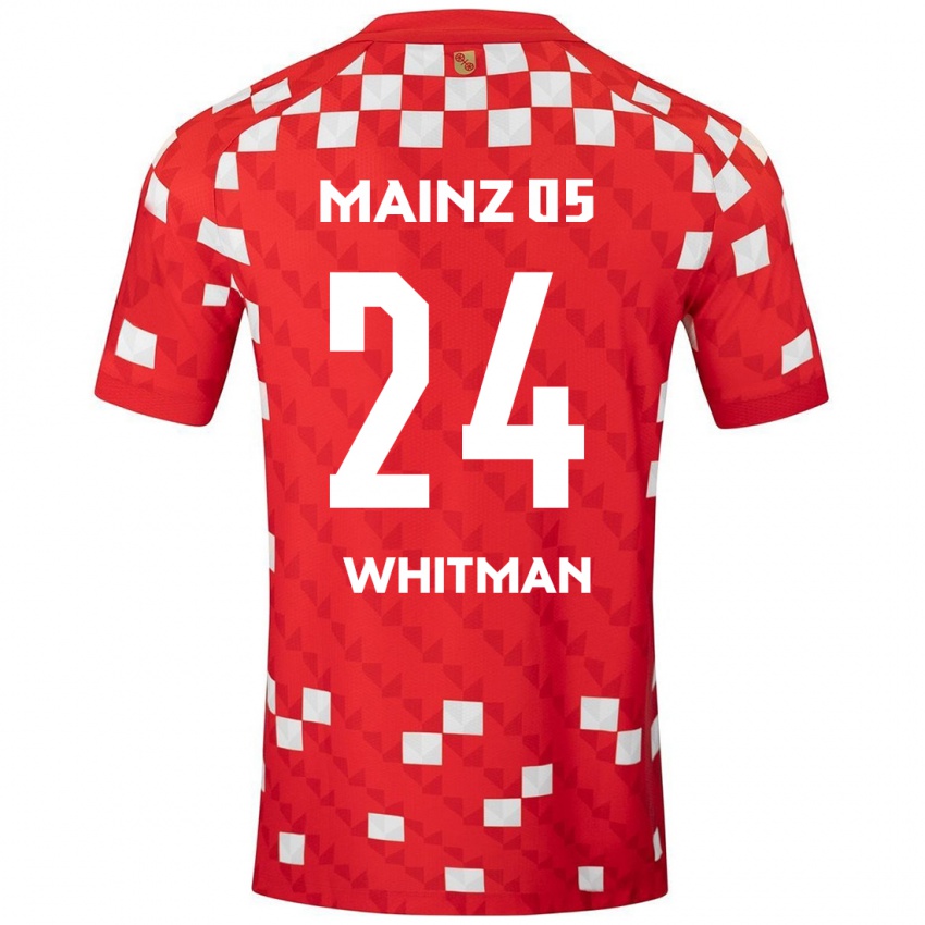 Niño Camiseta Katherine Whitman #24 Blanco Rojo 1ª Equipación 2024/25 La Camisa Chile