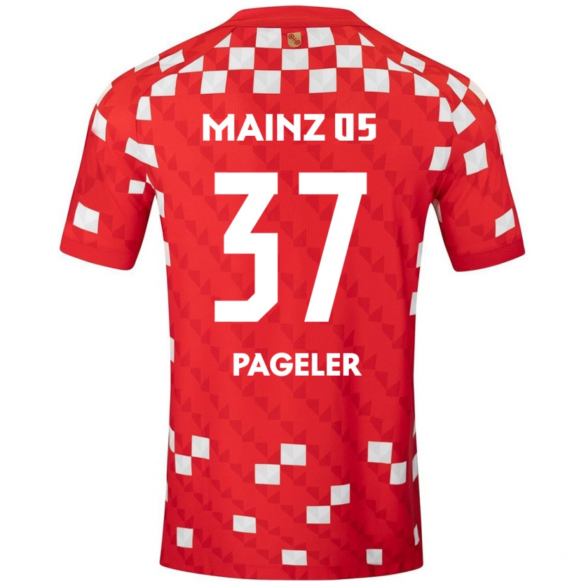 Niño Camiseta Maja Pageler #37 Blanco Rojo 1ª Equipación 2024/25 La Camisa Chile