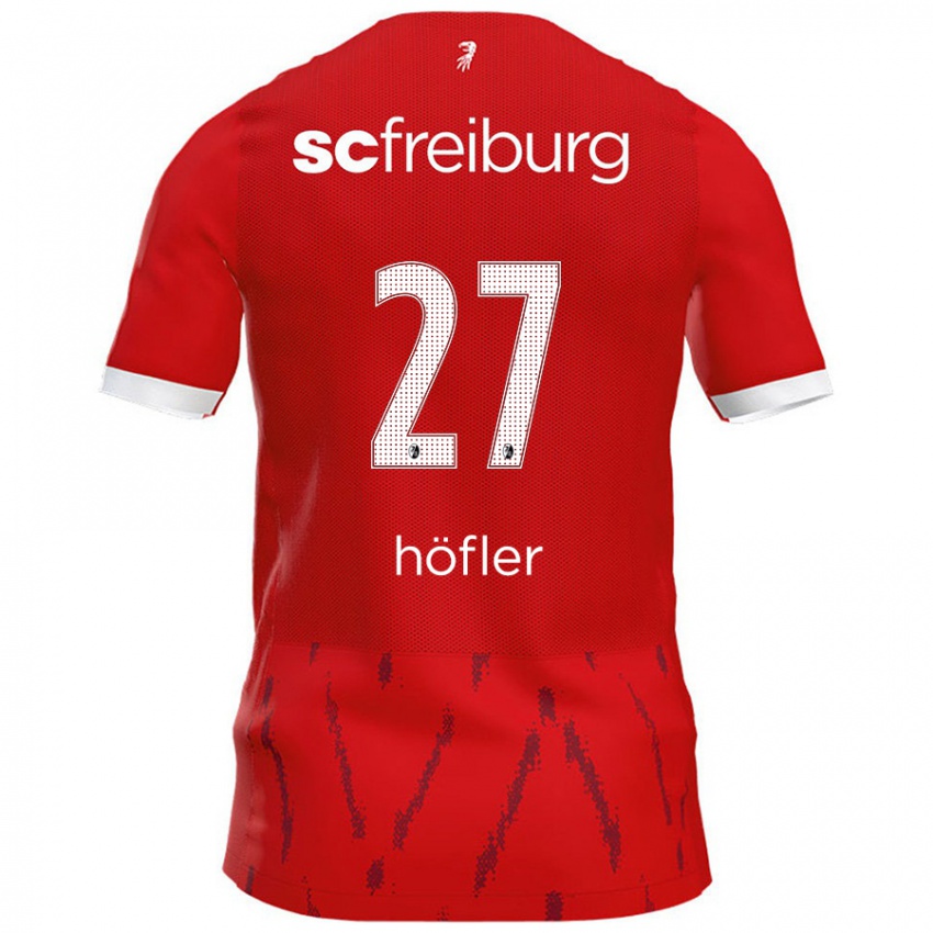 Niño Camiseta Nicolas Höfler #27 Rojo 1ª Equipación 2024/25 La Camisa Chile