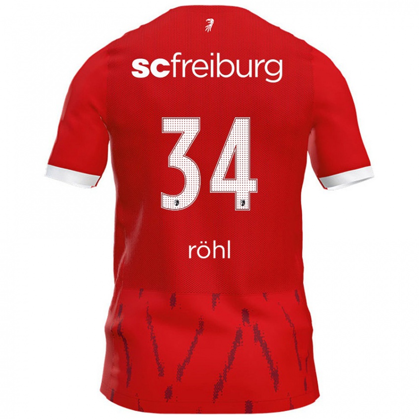 Niño Camiseta Merlin Röhl #34 Rojo 1ª Equipación 2024/25 La Camisa Chile