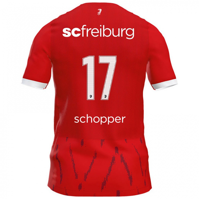 Niño Camiseta David Schopper #17 Rojo 1ª Equipación 2024/25 La Camisa Chile