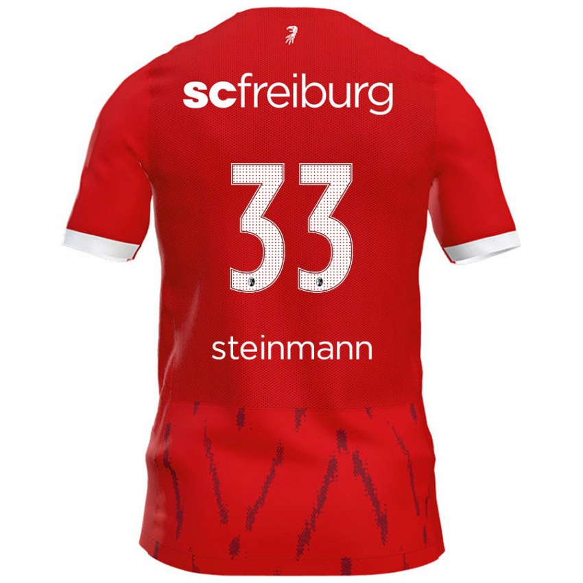 Niño Camiseta Karl Steinmann #33 Rojo 1ª Equipación 2024/25 La Camisa Chile