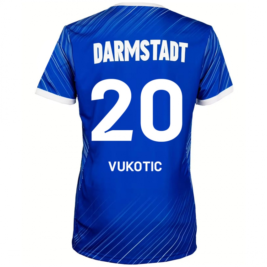 Niño Camiseta Aleksandar Vukotic #20 Azul Blanco 1ª Equipación 2024/25 La Camisa Chile