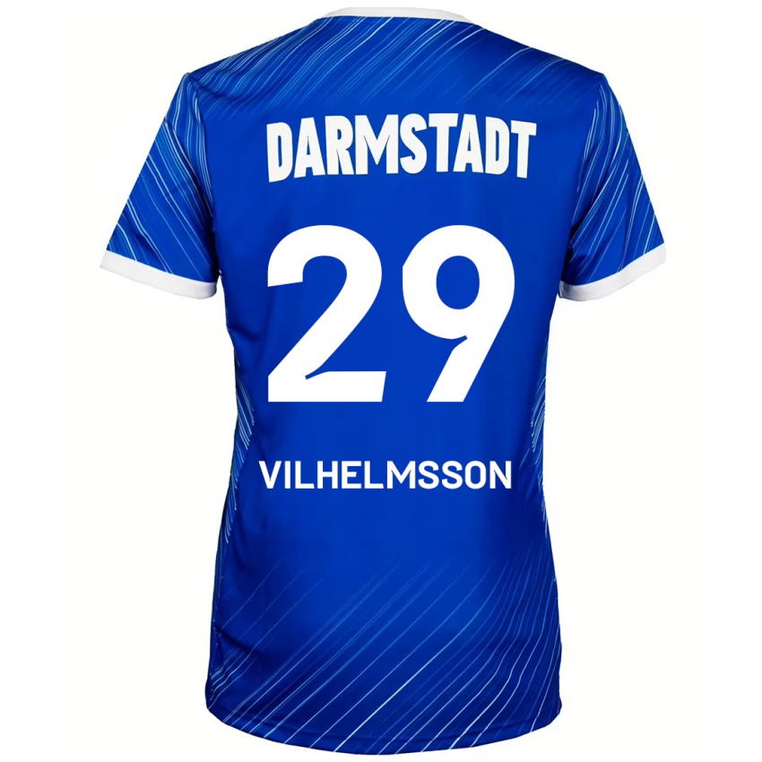 Niño Camiseta Oscar Vilhelmsson #29 Azul Blanco 1ª Equipación 2024/25 La Camisa Chile