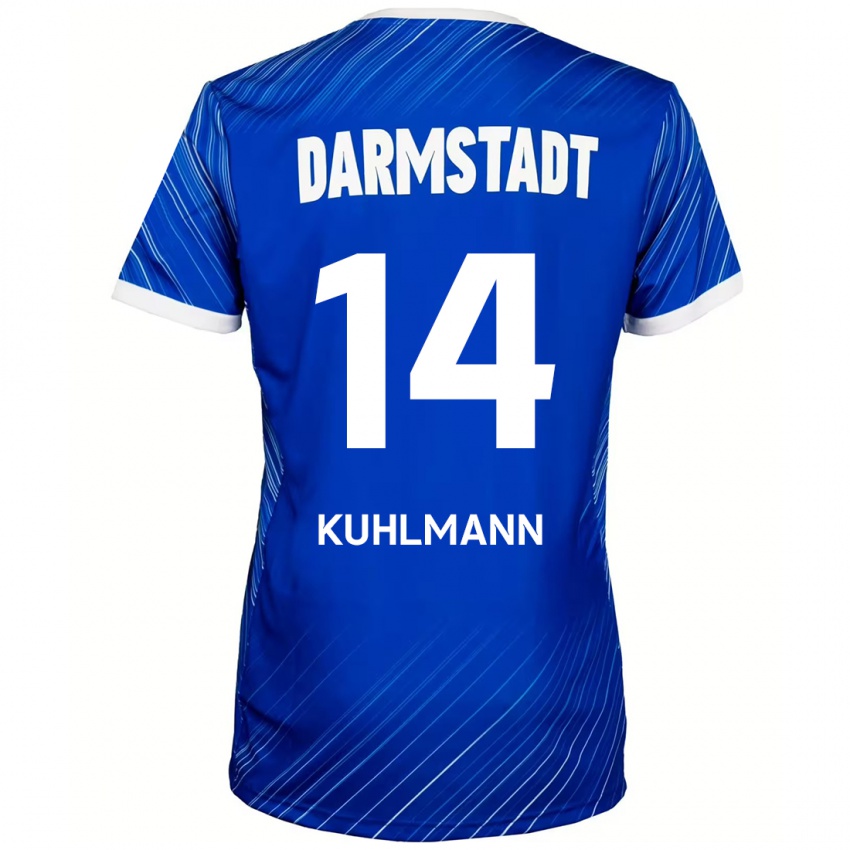 Niño Camiseta Marcel Kuhlmann #14 Azul Blanco 1ª Equipación 2024/25 La Camisa Chile