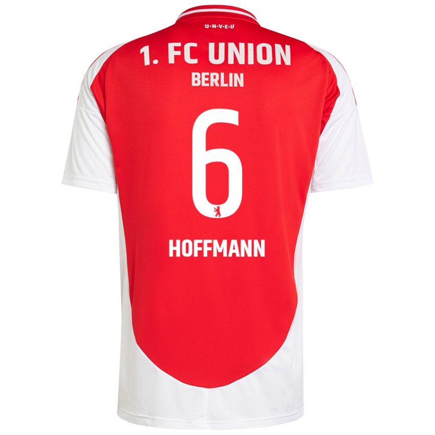 Niño Camiseta Finn Hoffmann #6 Rojo Blanco 1ª Equipación 2024/25 La Camisa Chile