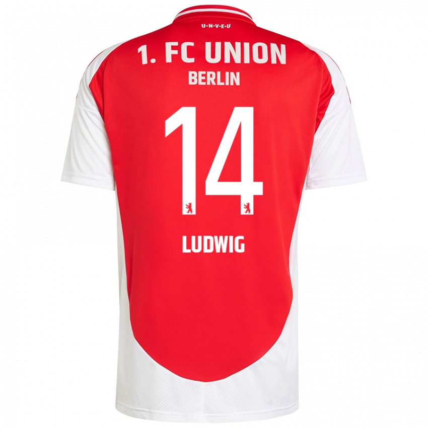 Niño Camiseta Brandon Ludwig #14 Rojo Blanco 1ª Equipación 2024/25 La Camisa Chile