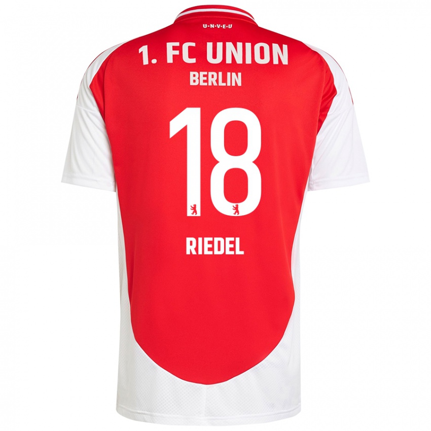 Niño Camiseta Aaron Riedel #18 Rojo Blanco 1ª Equipación 2024/25 La Camisa Chile