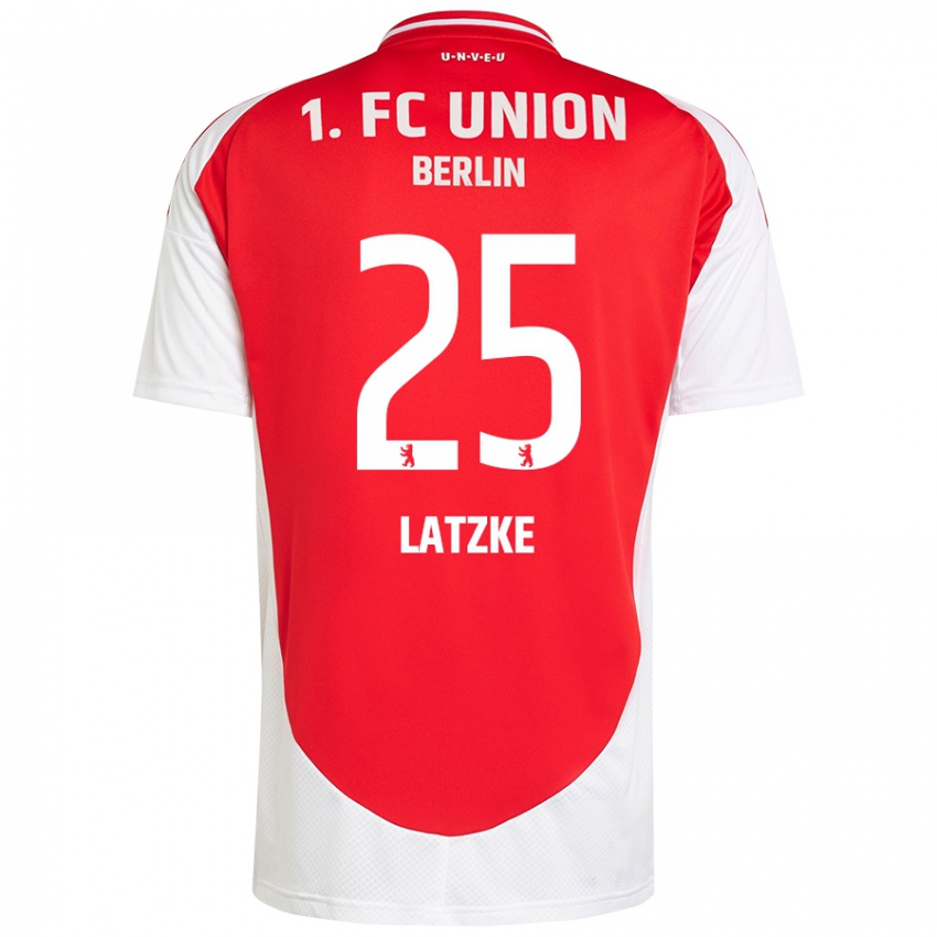 Niño Camiseta Jannes Latzke #25 Rojo Blanco 1ª Equipación 2024/25 La Camisa Chile