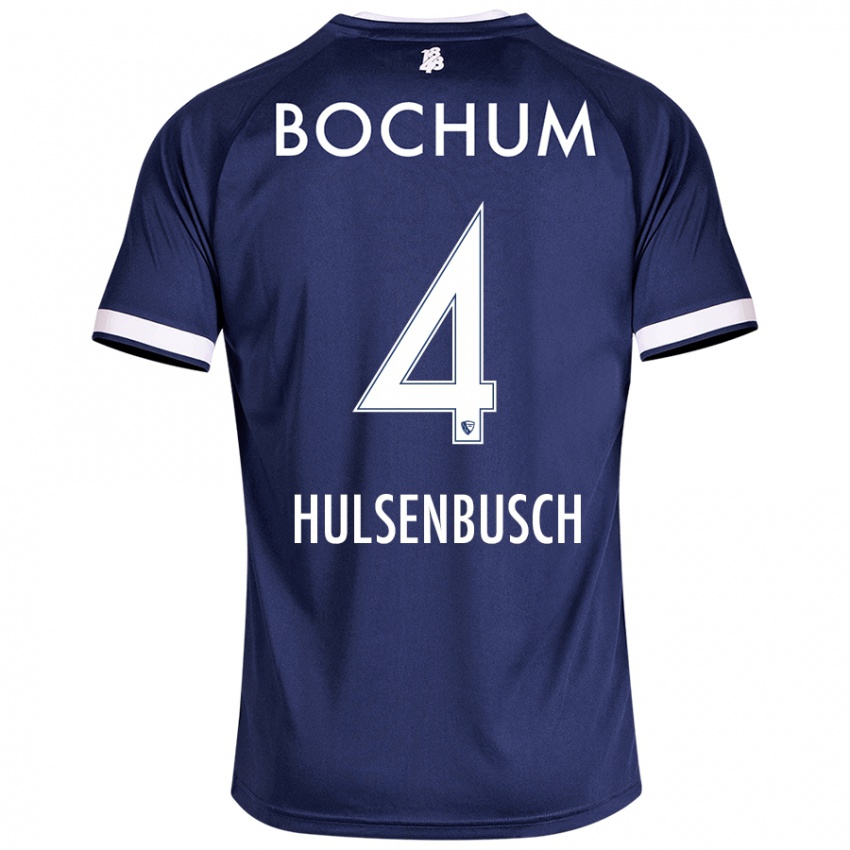 Niño Camiseta Daniel Hülsenbusch #4 Azul Oscuro 1ª Equipación 2024/25 La Camisa Chile