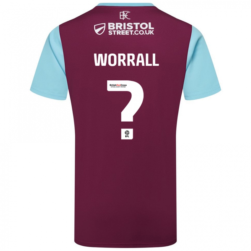 Niño Camiseta Joe Worrall #0 Borgoña Azul Cielo 1ª Equipación 2024/25 La Camisa Chile