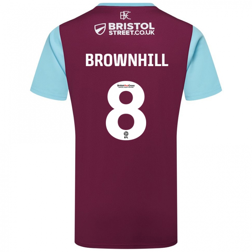 Niño Camiseta Josh Brownhill #8 Borgoña Azul Cielo 1ª Equipación 2024/25 La Camisa Chile