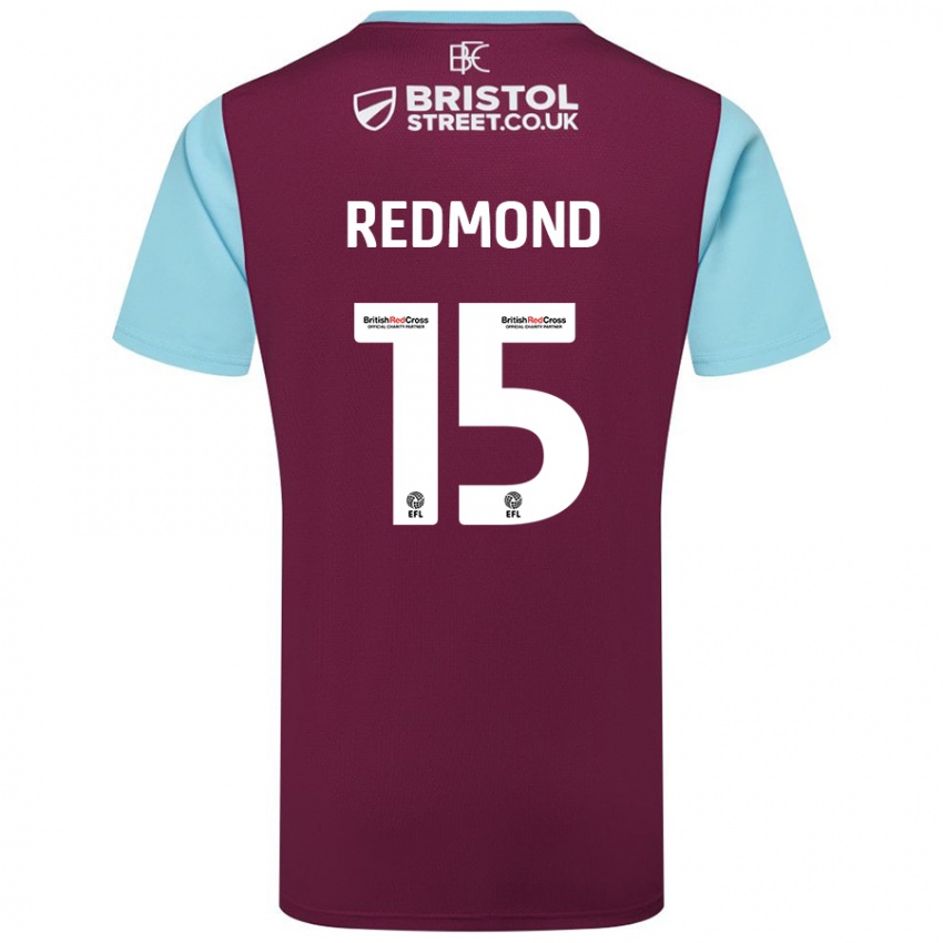 Niño Camiseta Nathan Redmond #15 Borgoña Azul Cielo 1ª Equipación 2024/25 La Camisa Chile