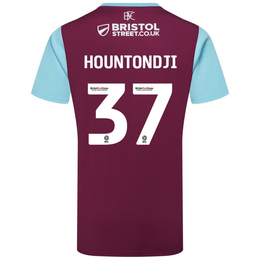 Niño Camiseta Andreas Hountondji #37 Borgoña Azul Cielo 1ª Equipación 2024/25 La Camisa Chile