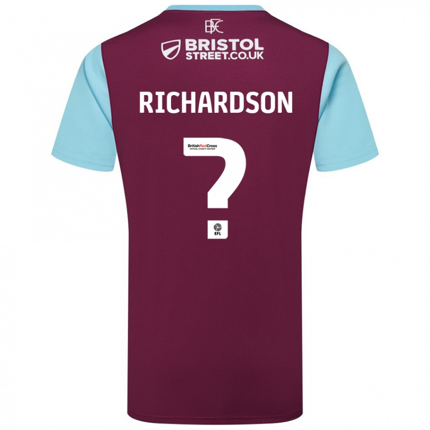 Niño Camiseta Lewis Richardson #0 Borgoña Azul Cielo 1ª Equipación 2024/25 La Camisa Chile