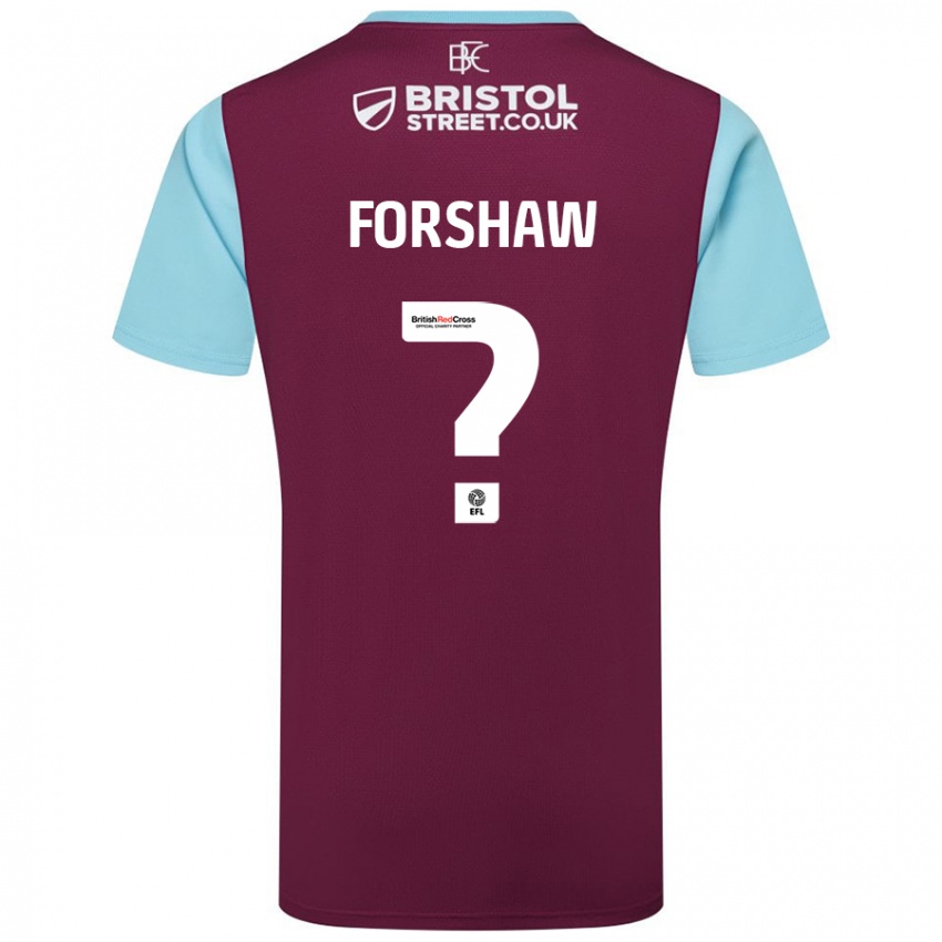 Niño Camiseta Lewis Forshaw #0 Borgoña Azul Cielo 1ª Equipación 2024/25 La Camisa Chile