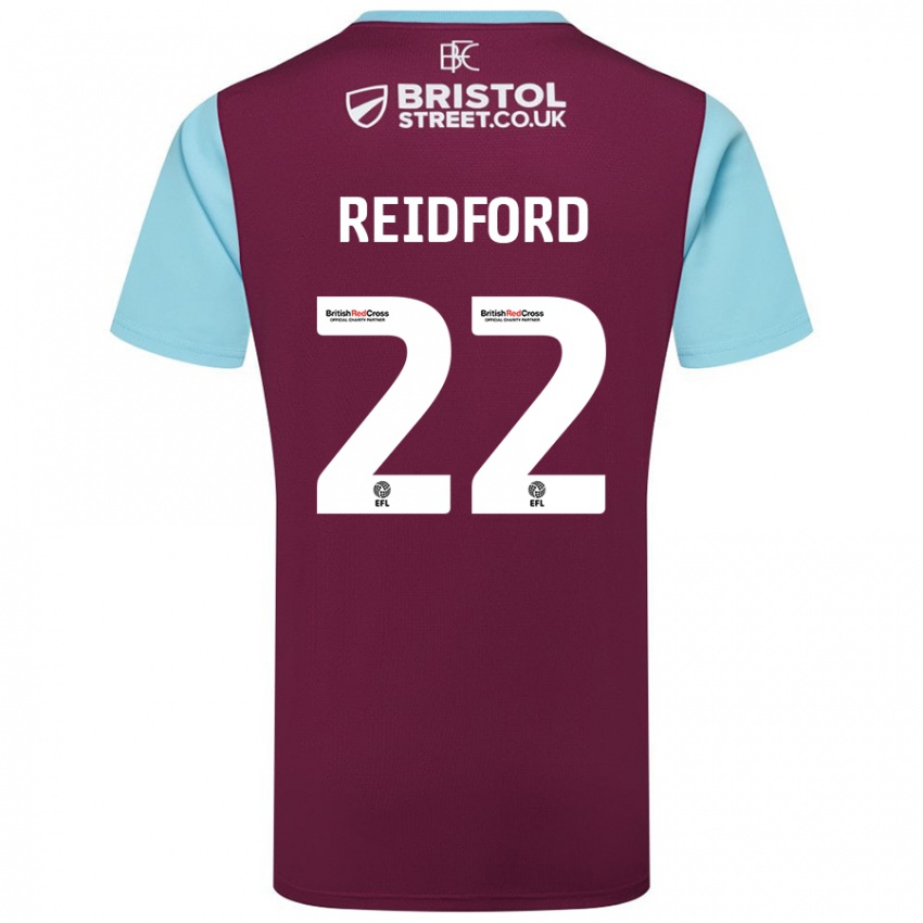 Niño Camiseta Isabella Reidford #22 Borgoña Azul Cielo 1ª Equipación 2024/25 La Camisa Chile