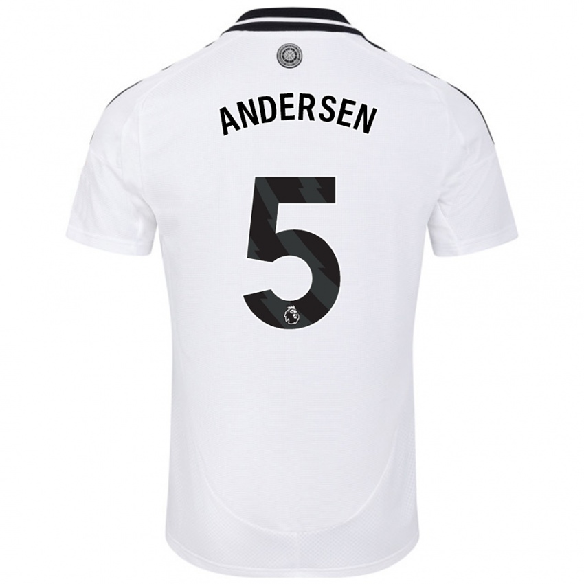 Niño Camiseta Joachim Andersen #5 Blanco 1ª Equipación 2024/25 La Camisa Chile