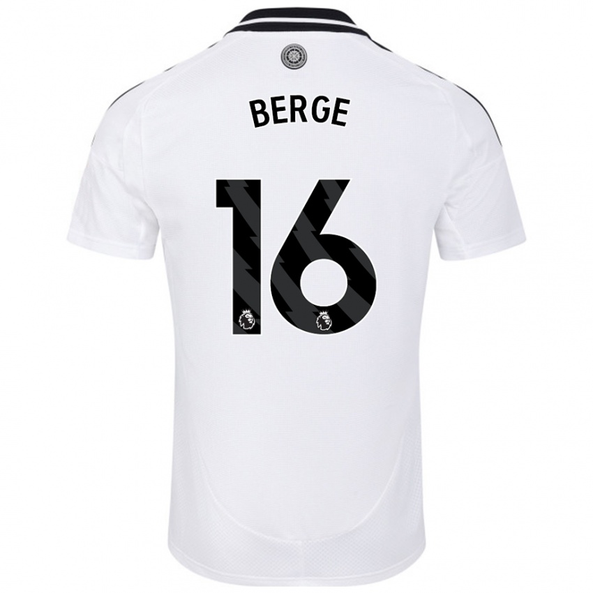 Niño Camiseta Sander Berge #16 Blanco 1ª Equipación 2024/25 La Camisa Chile